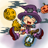 ハロウィン（魔女）のフリーイラスト