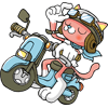 猫バイクのフリーイラスト