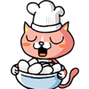 猫のコックのフリーイラスト