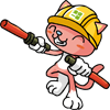 猫の交通誘導のフリーイラスト
