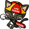 猫のライフセーバーのフリーイラスト