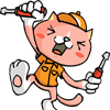 猫の休憩（おやつ）のフリーイラスト