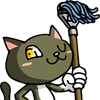 猫の交通誘導のフリーイラスト